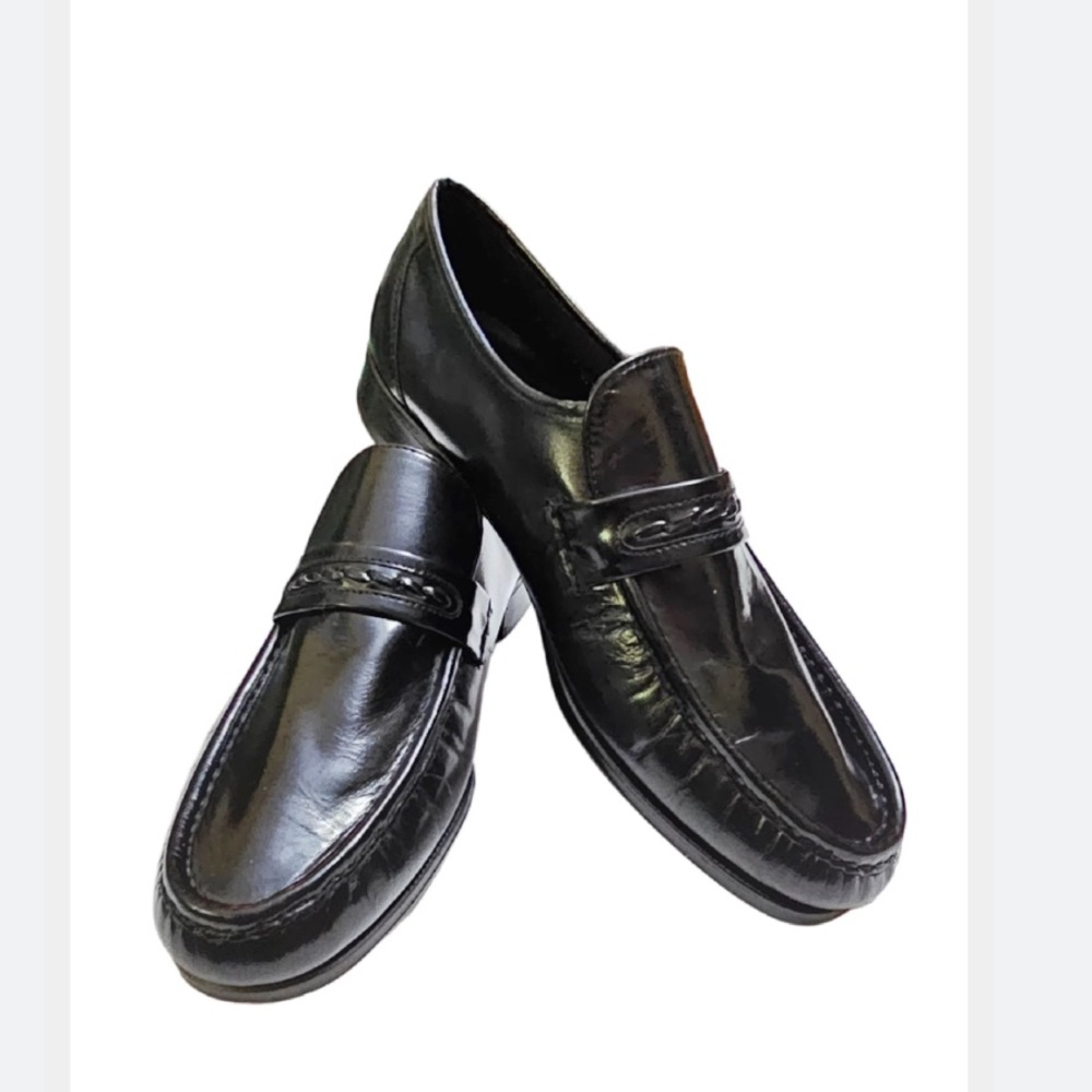 New Florsheim Black Leather Loafers for Men Sz 7.5